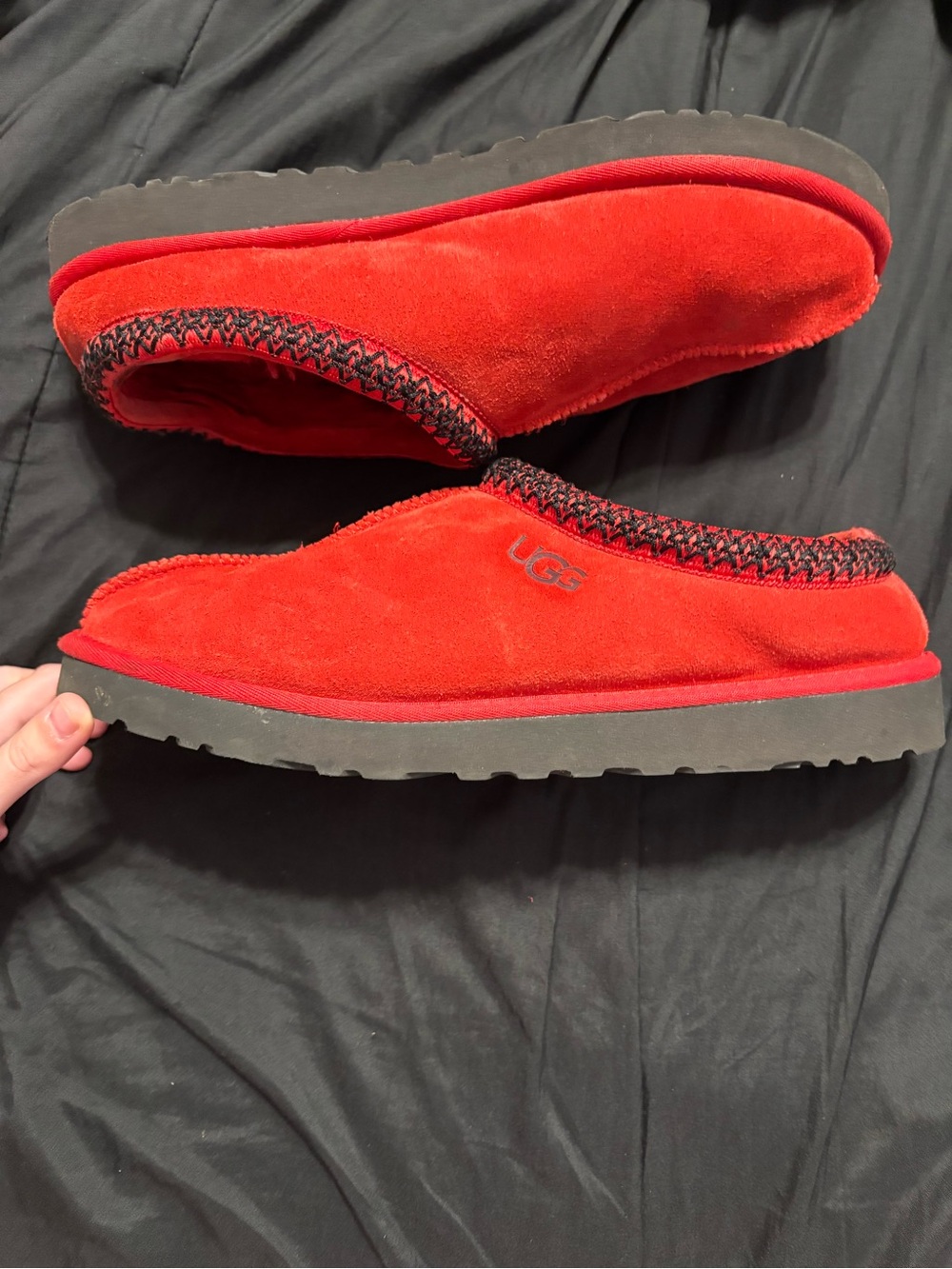 UGG Red Suede Cozy Slip-On Slippers